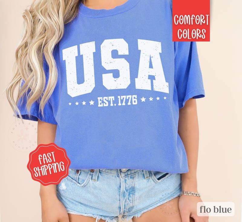 USA 1776 Shirt Comfort Colors, America Shirt for July 4th, Memorial Day Shirt, USA Shirt, Election Shirt, Patriotic Shirt, 1776 Tshirtstyle{n002}2