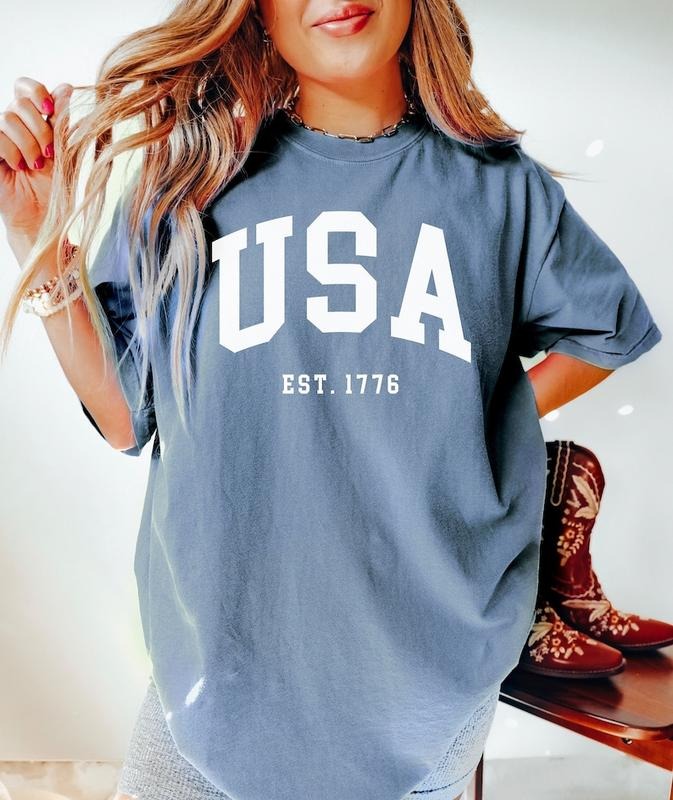 USA Est Shirt, 4th of July Shirt, Big USA Tshirt, USA Shirt, Usa Est Tee, Usa Comfort Colors Tee, Usa Shirt