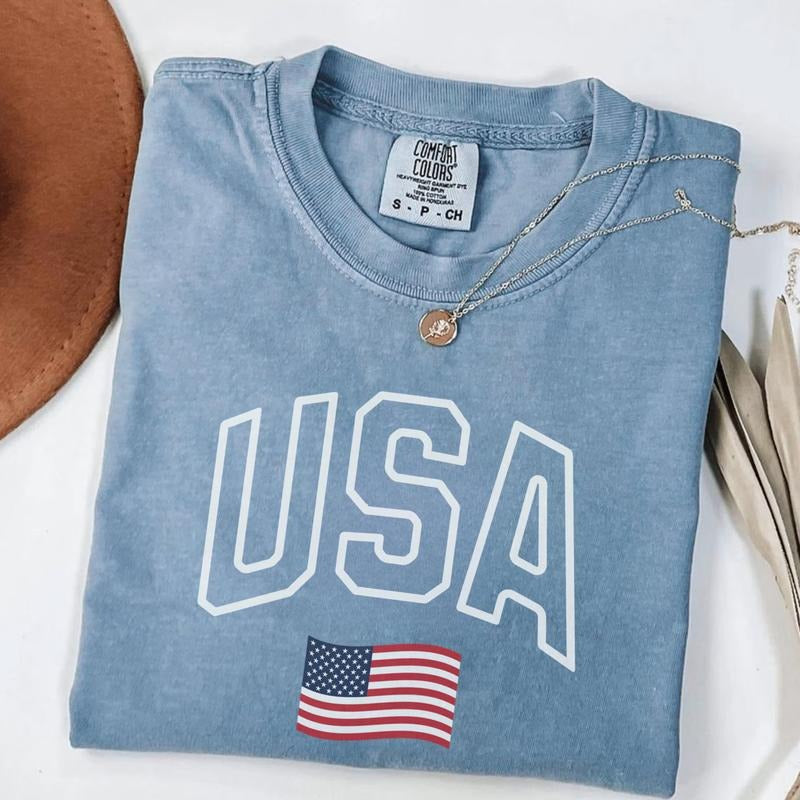 USA Flag 4th of July Shirt, Big USA T-shirt, Flag Tee USA, Comfort Colors Tee