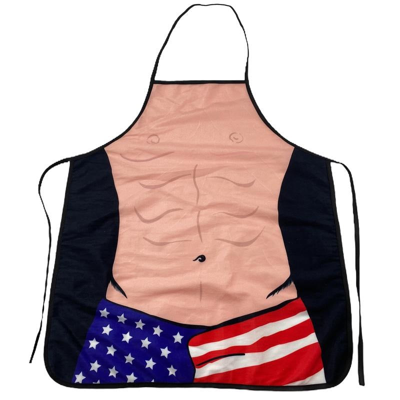 USA Shorts Apron Funny 4th Of July America Graphic Novelty Kitchen Smock Funny Graphic Kitchenwear Patriotic Funny Food Novelty Cookware Black