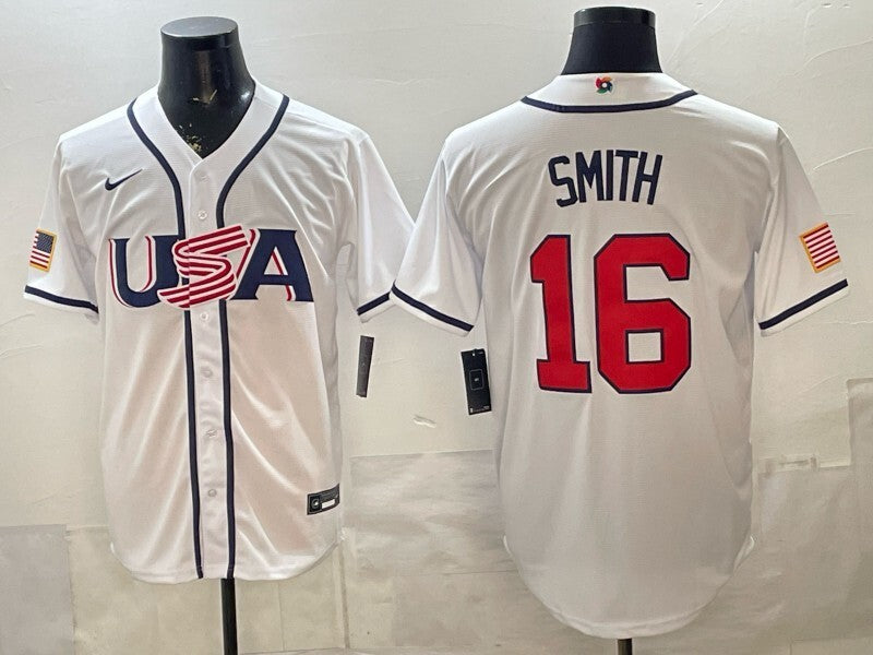 USA Baseball #16 Will Smith White 2026 World Baseball Classic 26 World Cup