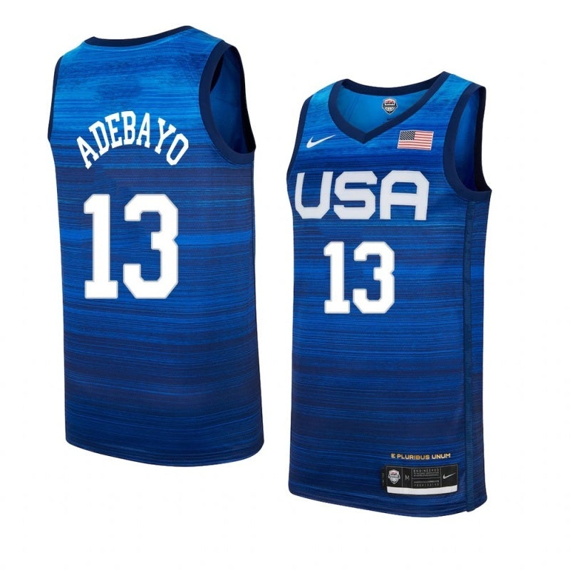 USA Dream Team 14 #13 Adebayo Tokyo Olympics Team USA Blue Style 2