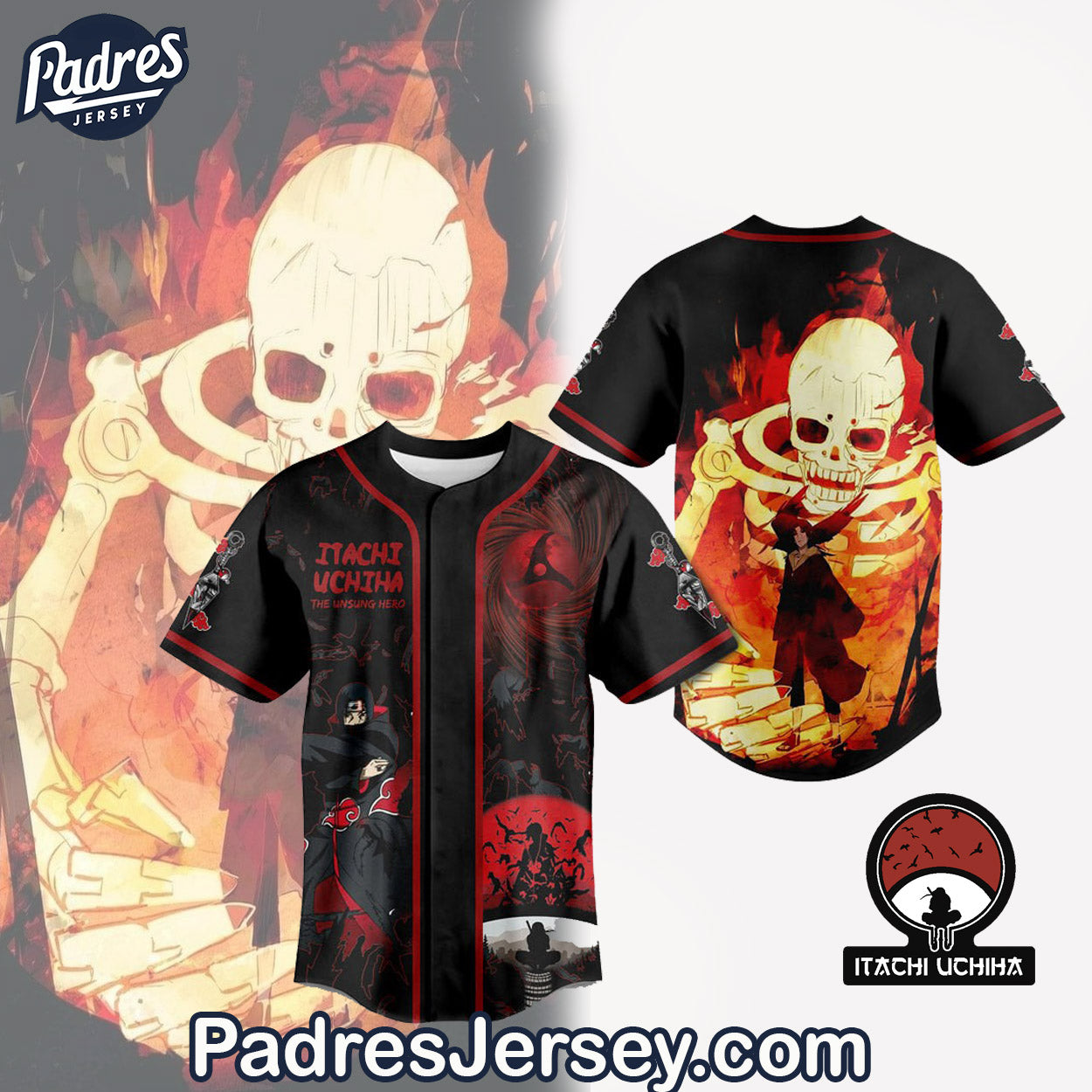 Uchiha Itachi Susanoo Baseball Jersey Outfit - Naruto Shippuden - Padres Jersey Oasis: Elevate Your Baseball Style Game