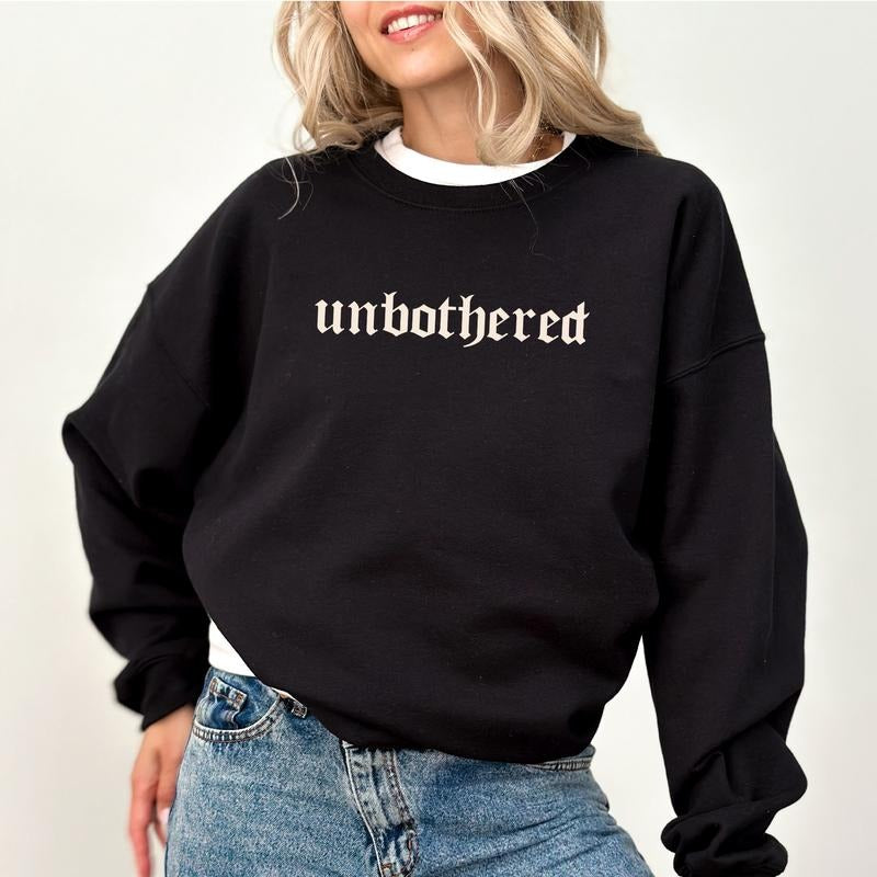 Unbothered Vintage Sweatshirt, Retro Unbothered Mood Sweater, Women Apparel, Funny Women Crewneck, Sarcastic Meme Long Sleeve Pullover, The Unbothered Club Shirt, Funny Saying Sweatshirt, Women's Top, Womenswear, Soft Cozy Fabric Sweatshirt