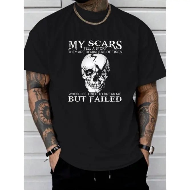 Unique Storytelling Print Tee Shirt for Men - Casual Short Sleeve Summer T-Shirt with Inspirational Quote Made in USA