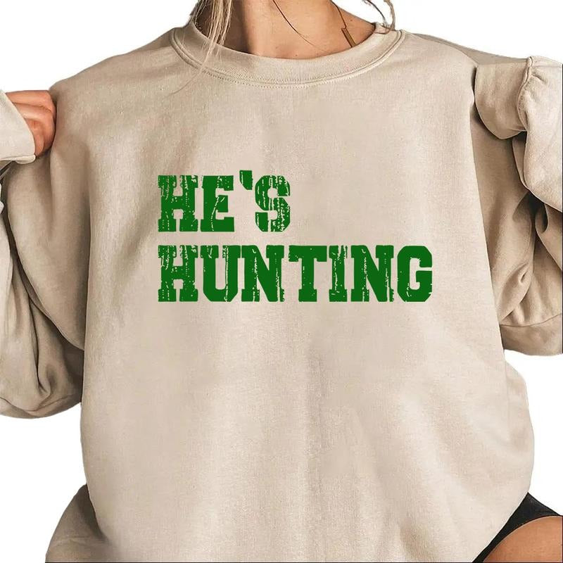 Unisex- He Is Hunting Logo New Mallard Duck Sweatshirt Pullover, Vintage Duck Hunting Season T-shirt, hoodie Cotton Pullover