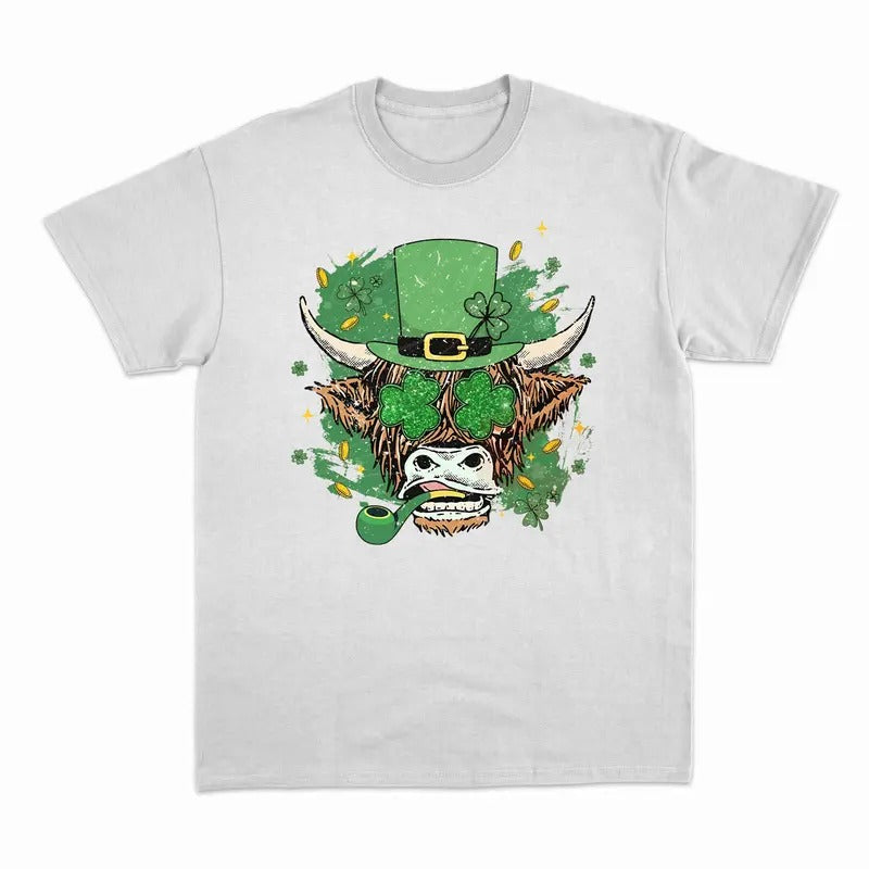 Unisex Highland Cow St Patrick's Day T-Shirt , Sweatshirt and Hoodie | WearSparks.com