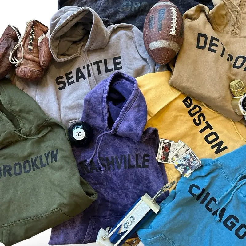 Unisex Cozy City washed Cozy Sweatshirt Hoodie - Classic Mid-Weight Crewneck - Cotton Knit Fabric - Long, Menswear groutfit outfits Stylish Long Sleeve Soft Pullover Tops Textured Overall Ribbed graphic hoodies Vintage streetwear