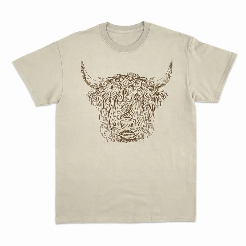 Unisex Highland Cow Retro Vintage T-Shirt , Sweatshirt and Hoodie