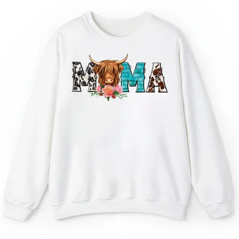 Unisex Mama Longhaired Cow T-Shirt , Sweatshirt and Hoodie | WearSparks.com