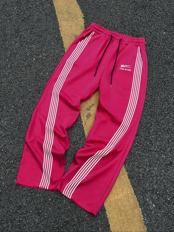 Unisex Striped Trim Sweatpants, Casual Comfy Breathable Jogger Pants for Daily Wear, Unisex Bottoms for All Seasons