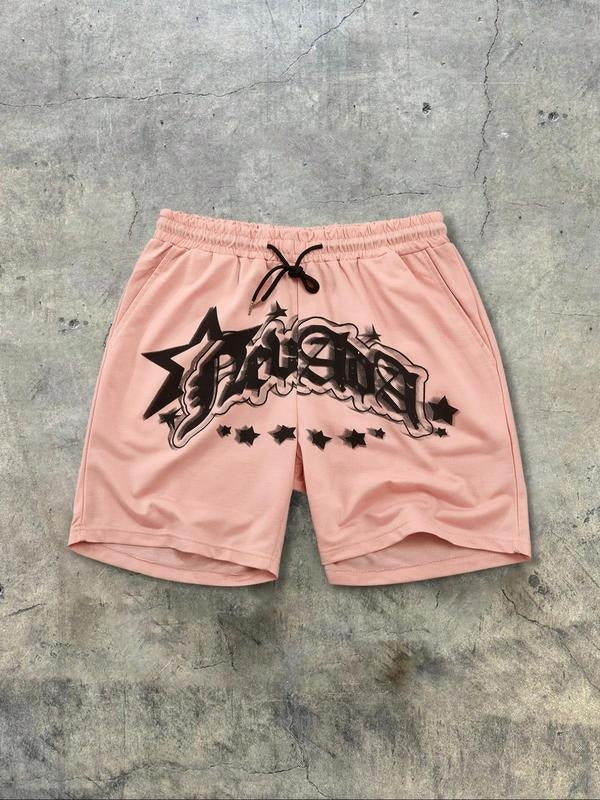 Unisex's Star & Letter Print Boxer Briefs, Regular Fit Casual Comfy Breathable Shorts for Daily Wear, Men's Underwear for All Seasons