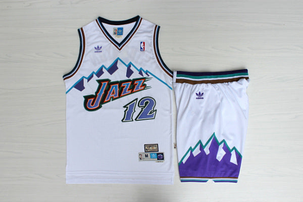 Utah Jazz #12 John Stockton Jazz Retro Shorts Purple , White Premium Mesh (S~XXL Size ) Style 1