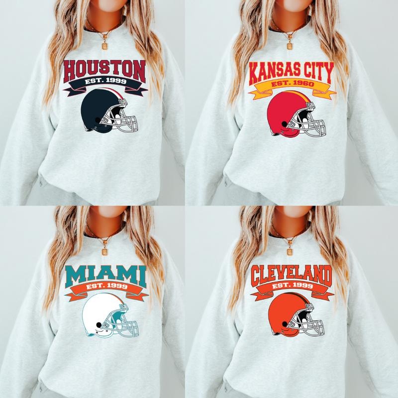 VINTAGE FOOTBALL SWEATSHIRT (FOOTBALL SEASON SHIRT, UNISEX, TRUE TO SIZE, SWEATSHIRT) Womenswear Hoodie