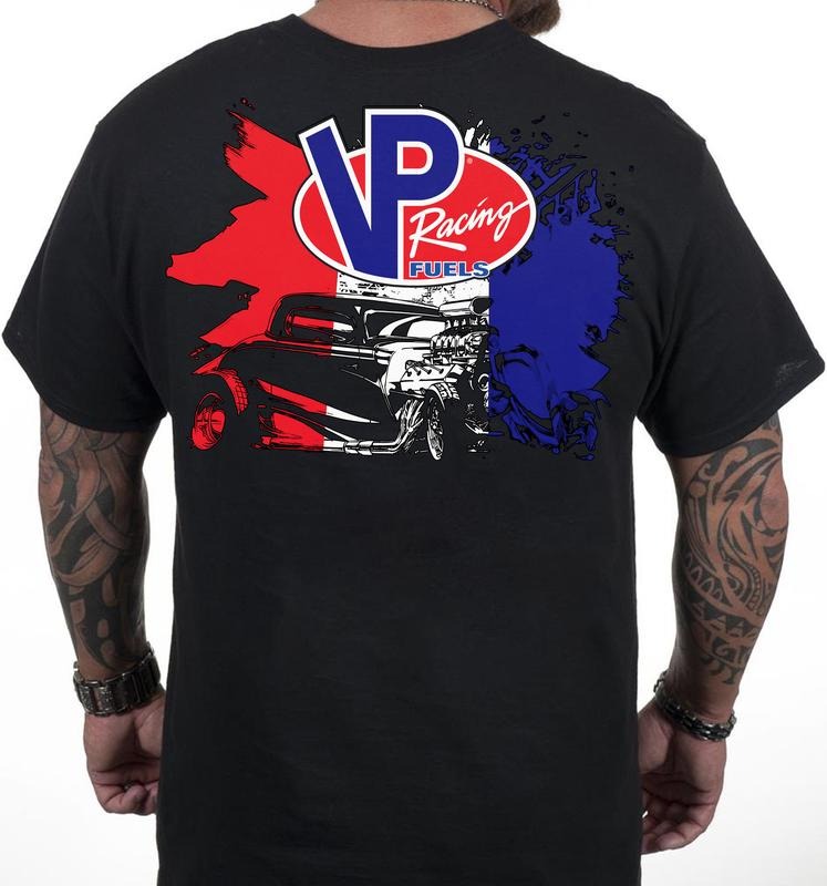 VP Racing Patriotic 2 Sides T-Shirt - Vintage Hot Rod Muscle Car Graphic Tee for Car Enthusiasts Men's Cotton Tee - Old...
