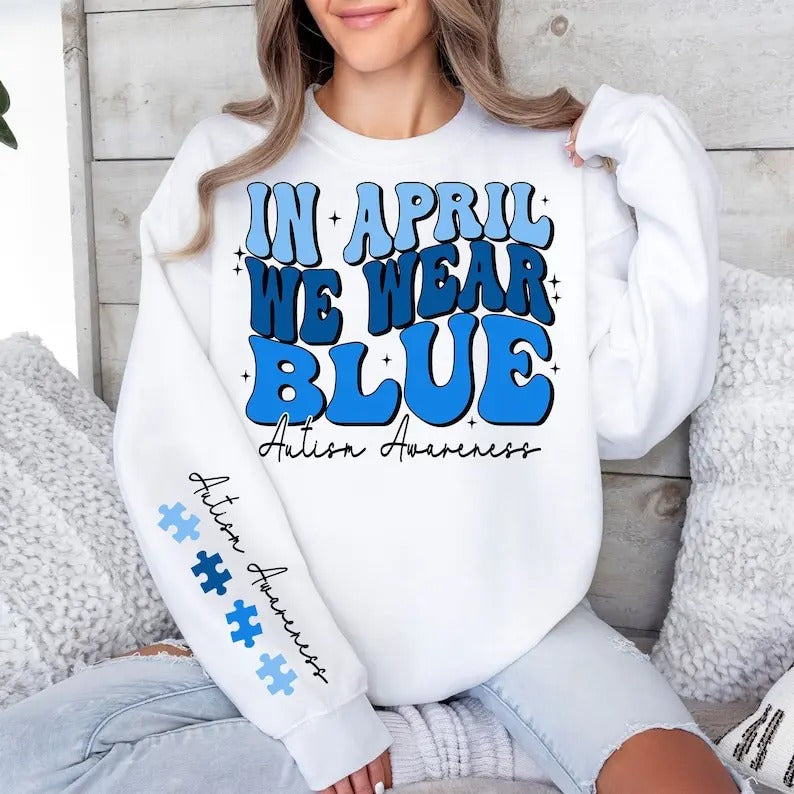 VXCHailey Riter In April We Wear Blue Premium Sweatshirt