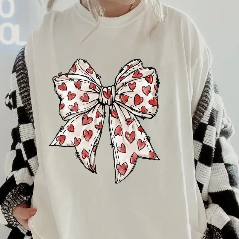 Valentine Bow #2 Shirt~ coffee shirt Unisex Apparel Relaxed Fit Printed In The USA Clothing Womenswear Casual Comfort Cotton Top Athletic Boho Chic