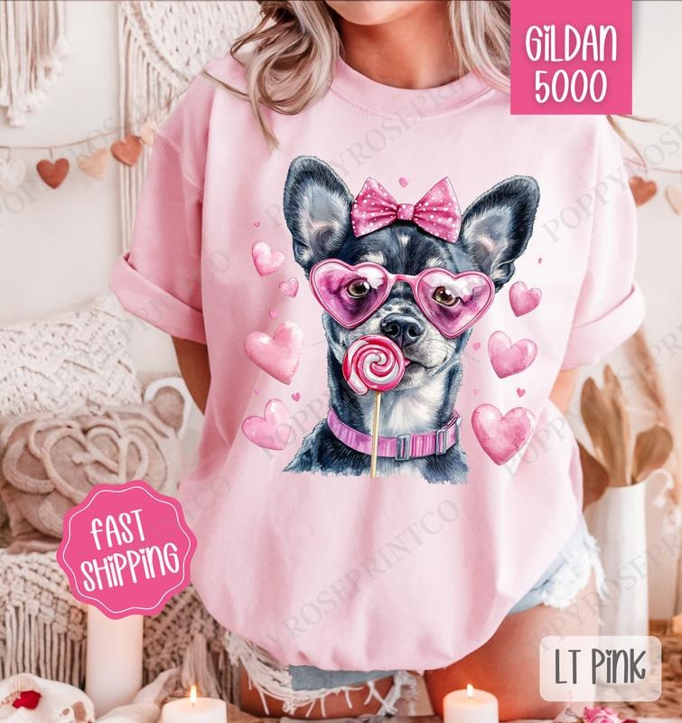 Valentine Heeler Shirt Gildan, Valentine's Day Women's Tee, Cute Women's Tshirt Plus Sizes