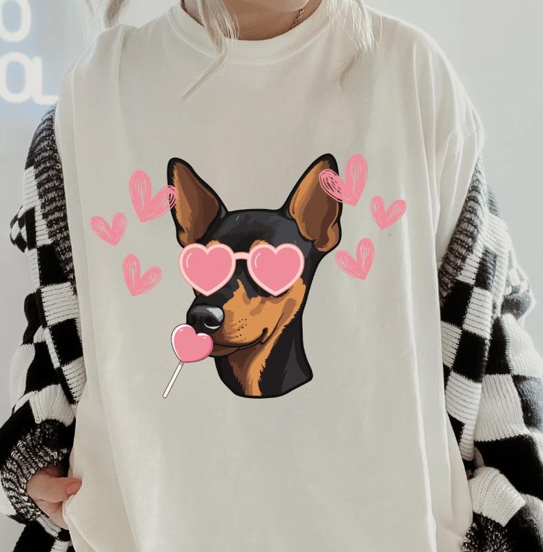 Valentine MINI PINCHER Shirt ~ Unisex Apparel Relaxed Fit Printed In The USA Clothing Womenswear Casual Comfort Cotton Top Athletic Boho Chic