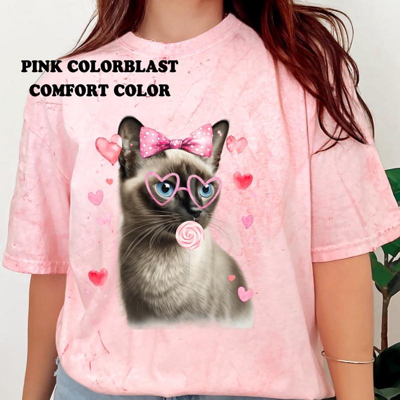 Valentine Siamese Cat Shirt ~ Unisex Apparel Relaxed Fit Printed In The USA Clothing Womenswear Casual Comfort Cotton Top Athletic Boho Chicbrown chihuahua