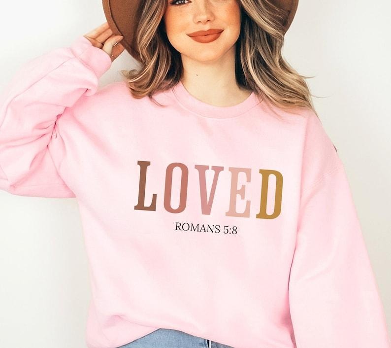 Valentine Sweatshirt Love Like Jesus Bible Verse Sweatshirt Valentines Day Shirt for Women Hoodie and Sweater; T-shirt...