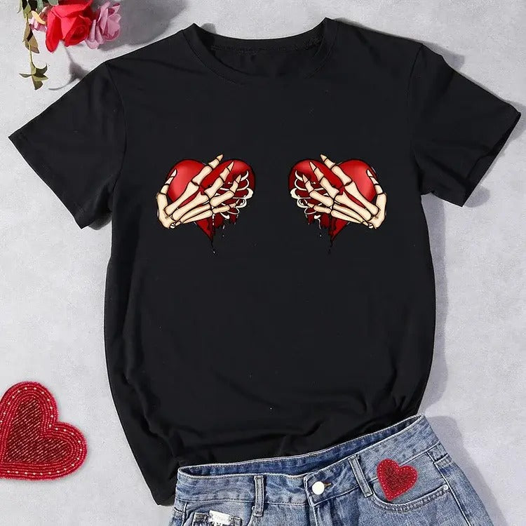 Valentine skeleton heart hands Shirt, Funny Valentine Gift, Religious Couples Sweatshirt, Hodie and Sweater, T-Shirt
