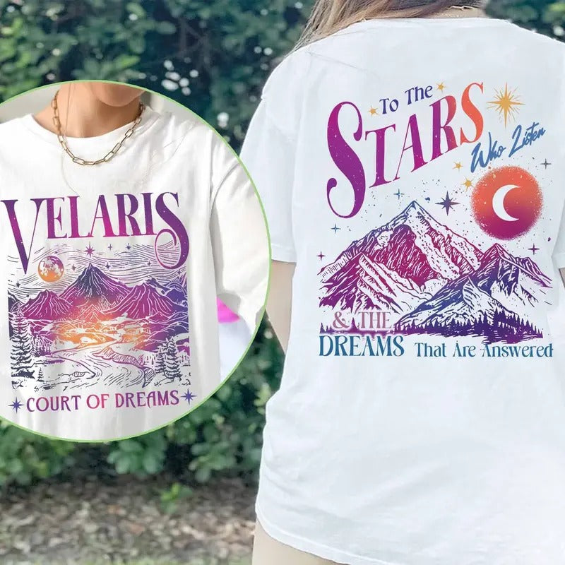 Velaris City Of Starlight Acotar Shirt, The Night Court Shirt, Court Of Dreams, Rhysand, Cassian, Sarah J Maas, Booklover Tee, Velaris Shirt, Unisex T-Shirt, Short Sleeve Tee Shirt, Gifts For Birthday Fathers Day Christmas Top Womenswear Women