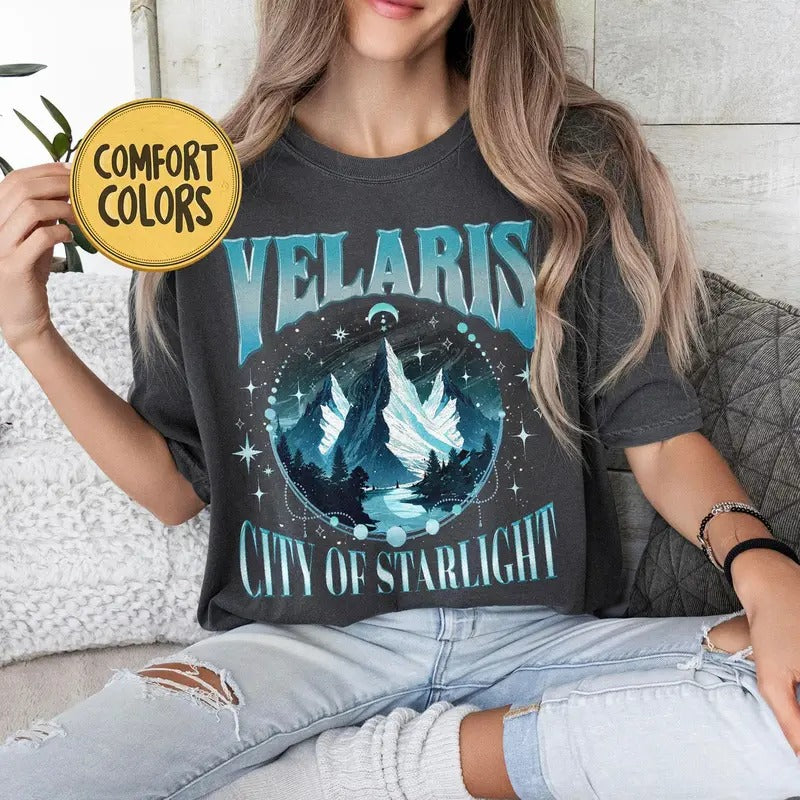 Velaris Comfort Colors T-Shirt, Velaris City Of Starlight Shirt, The Night Court T Shirt, SJM Merch, City of Starlight Tshirt, ACOTAR Merch, ACOTAR Velaris Womenswear Tee