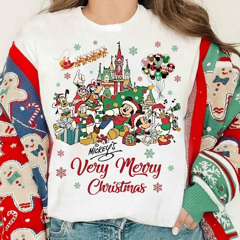 Very Merry Christmas Party Family Matching Sweatshirt T-Shirt, Santa Xmas Tee, Vacation Holiday Gift Hoodie | WearSparks.com
