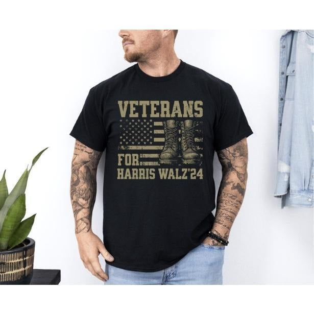 Veterans For Harris Walz Shirt Kamala Harris Shirt Madam President Kamala Harris 2024 Shirt Democrat Shirt Vote Blue 2024 Anti Trump Gifts made in usa