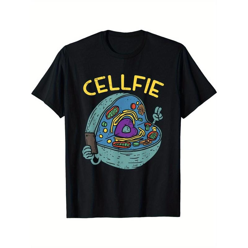 Vibrant Cell Fie Funny Science Biology Graphic Tee - Soft, Breathable, Comfort Fit, Versatile, Athletic Style, Short Sleeve, Crew Neck, Perfect for Summer, Spring, and Gift-Giving Made in USA