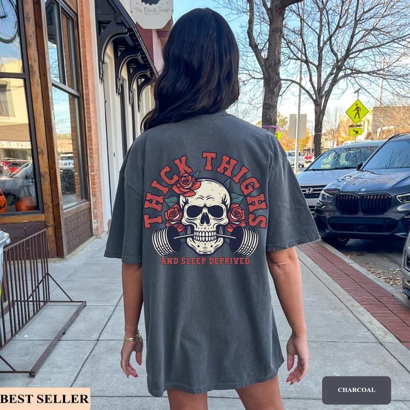 Victoria Maxwell, 2-sides Shirt, Thick Thighs and Sleep Deprived Sweatshirt, Muscle Mommy, Pump Cover T Shirt, Weightlifting Shirt, Work Out Shirt, Gym Pump Cover, Gift For Her Crewneck