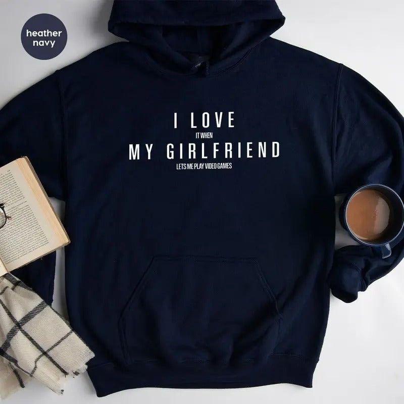 Victoria Maxwell, Funny Girlfriend Hoodies, Valentines Day Sweatshirt, Gifts for Boyfriend, I Love My Girlfriend Long...