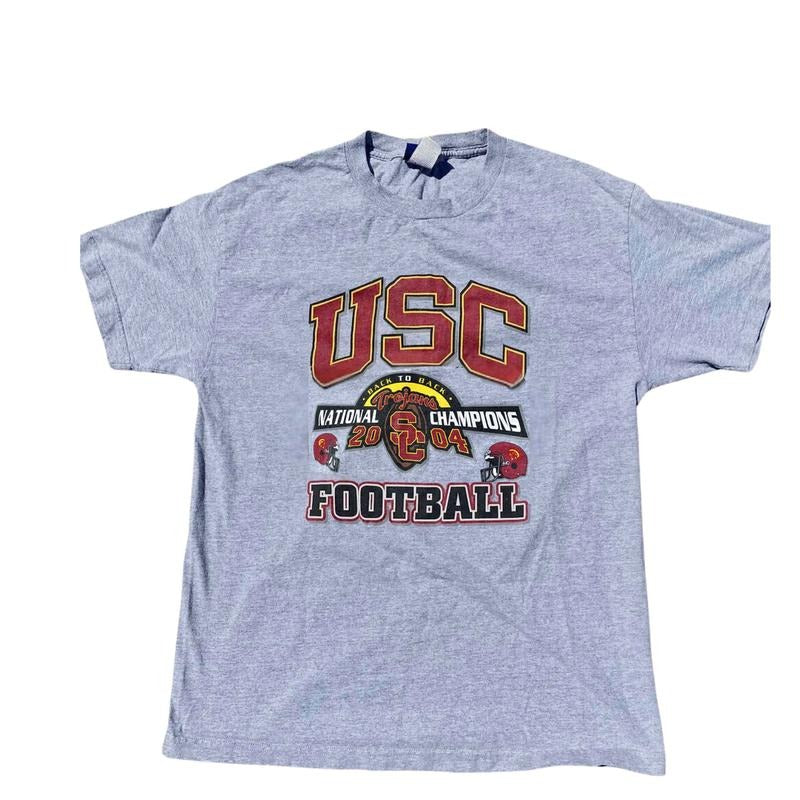 Vintage 2004 USC Trojans Back to Back Football National Champions T-Shirt