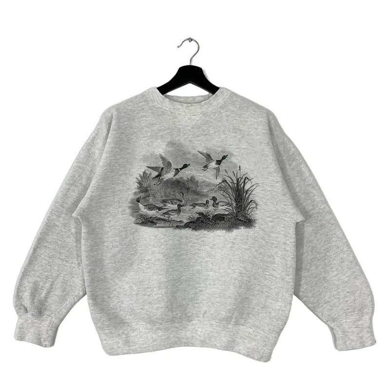 Vintage 90 Mallard Duck Graphic Retro Wildlife Sweatshirt Unisex Pullover, T-shirt, hoodie Cotton, gift for Hunting Season 2025 2026Fabric