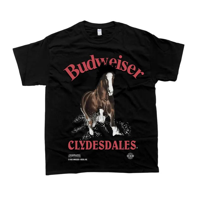 Vintage 90s Budweiser Horse Florida T-Shirt, Budweiser Shirt, Unisex Tshirt, men's clothing, men's tshirt Casual Classic