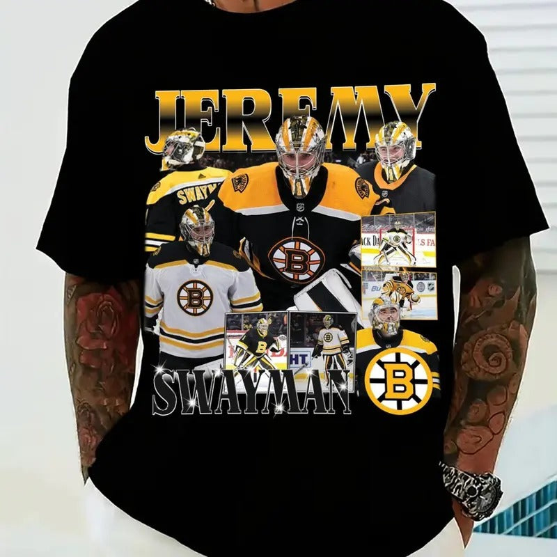 Vintage 90s Graphic Style Jeremy Swayman T-Shirt - Jeremy Swayman Graphic T-Shirt