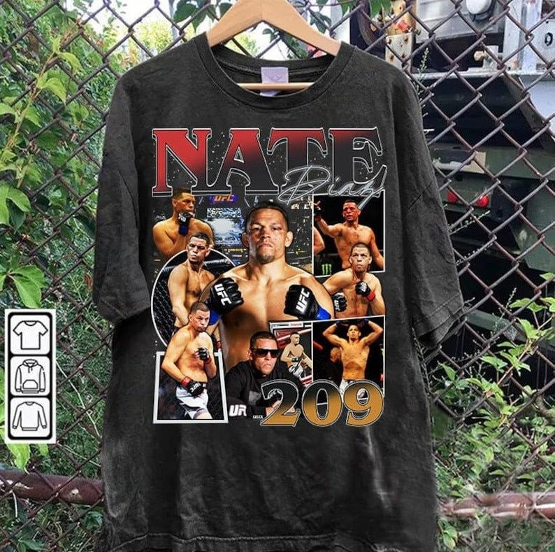 Vintage 90s Graphic Style Nate Diaz T-T-shirt - Nate Diaz Vintage T-shirt - Mixed Martial Artist Tee For Man and Woman Unisex t-T-shirt, Gift For Fan