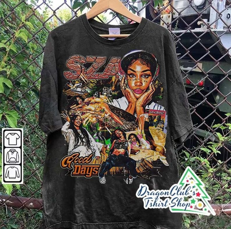 Vintage 90s Graphic Style SZA Good Days T-Shirt - SZA Good Days T-Shirt - Retro American Rapper Oversized T-Shirt Rap Hip Hop Bootleg Gift