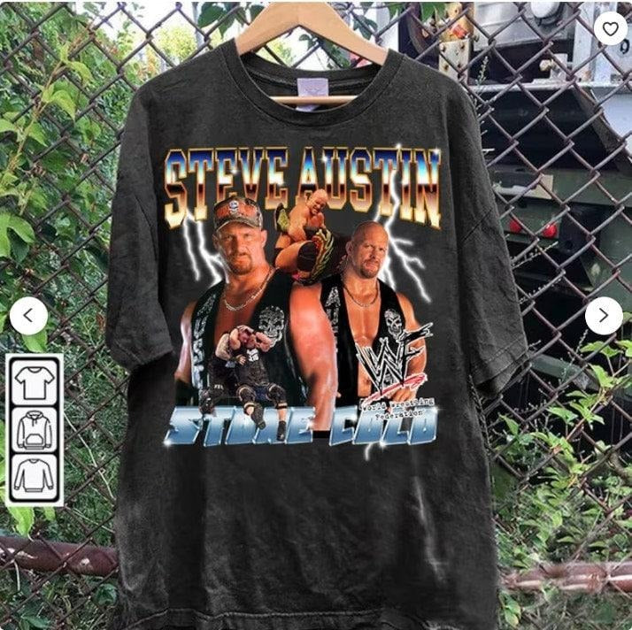 Vintage 90s Graphic Style Steve Austin TT-shirt - Stone Cold T-shirt - American Professional Wrestler Tee For Man and Woman Unisex T-shirt, Gift For Fan