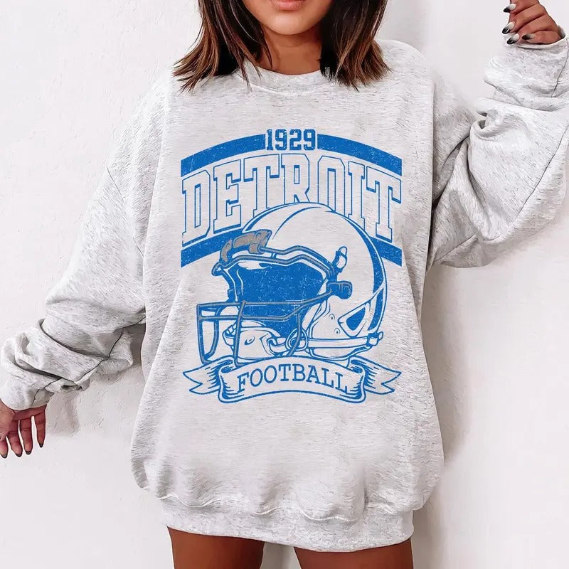 Vintage 90s Style DL Sweatshirt, Game Day Shirt, Lions Team Shirt