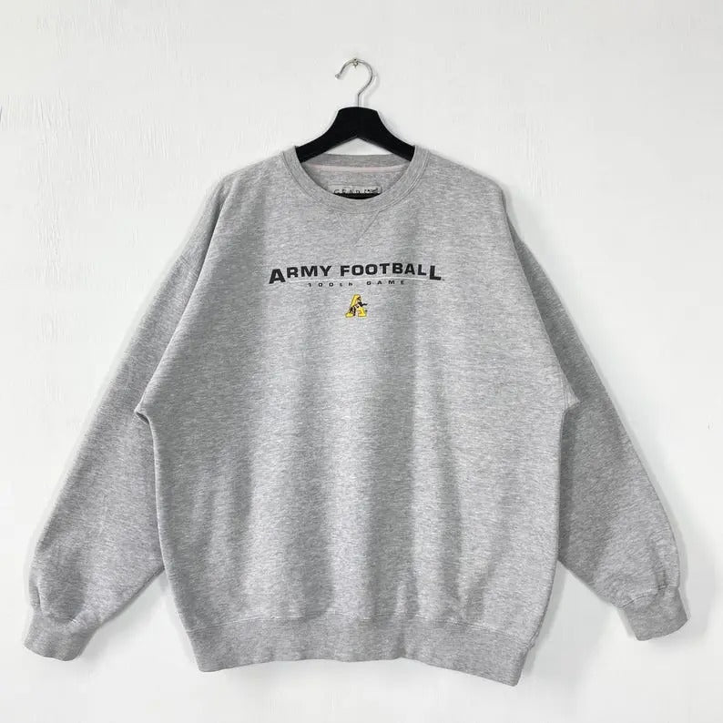 Vintage 90s United States Military Academy Sweatshirt Army Crewneck USMA Army Sweater Pullover Army Black Knights Print Logo Menswear Athletic Unisex Collar Fitted Casual