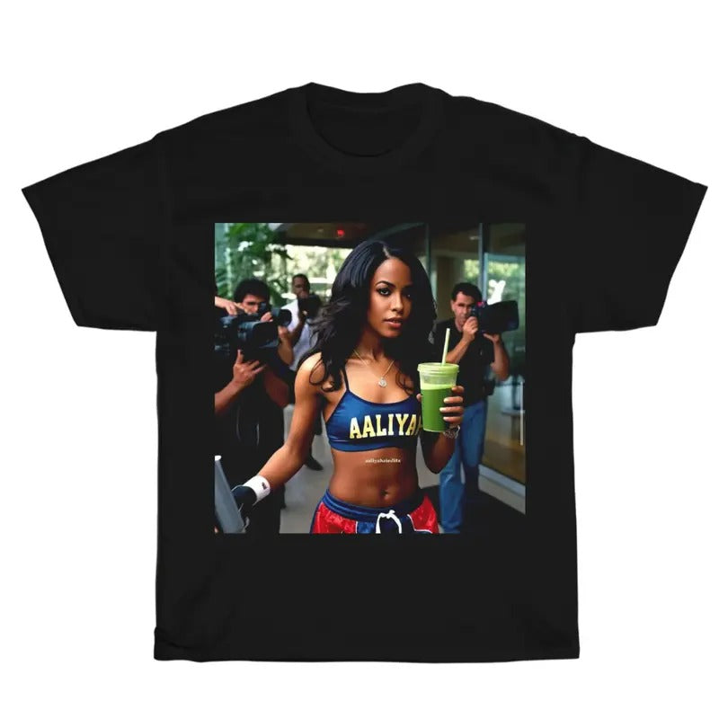 Vintage Aaliyah Graphic Unisex Shirt Bootleg Rap Design Crew Neck T-Shirt