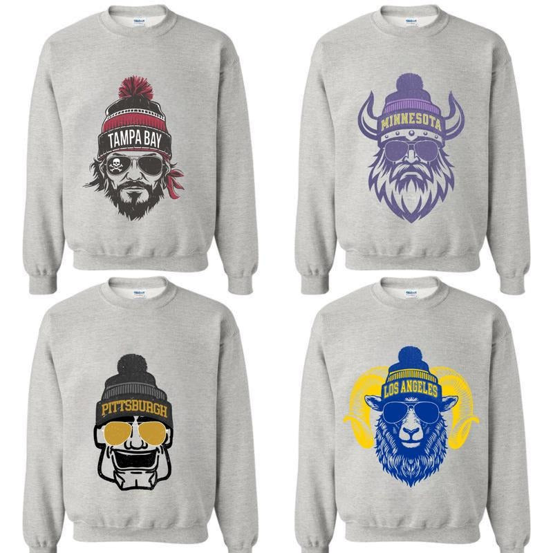 Vintage All Team Football Ash Sweatshirt Retro Mascot Football Fan Crewneck Sweater Unisex Game Day Shirt Football Fan T-shirt Hoodie Menswear Tops