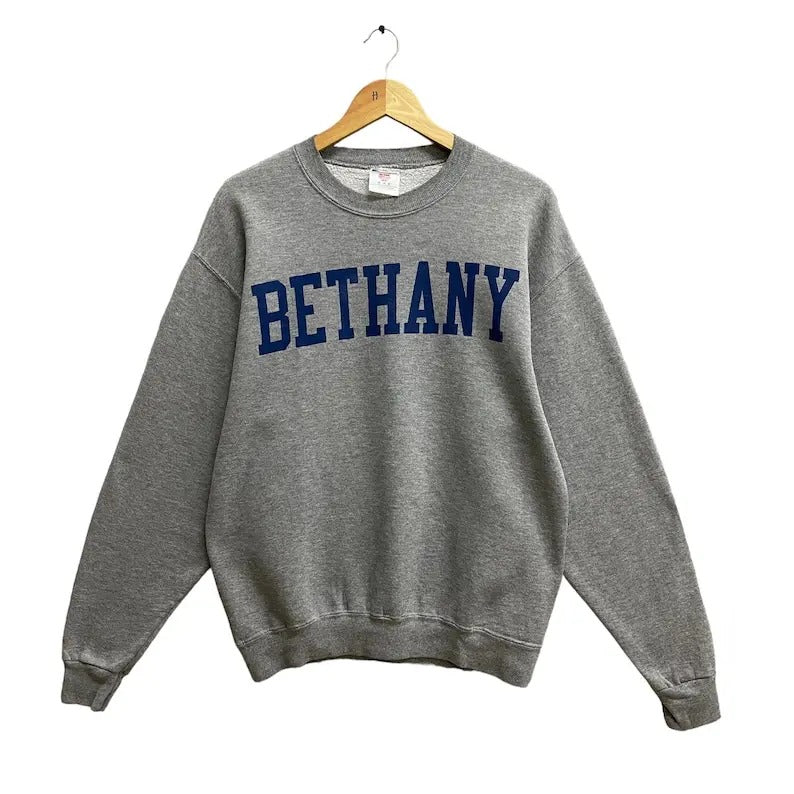 Vintage Bethany Sweatshirt Bethany Crewneck Bethany Sweater Pullover Streetwear Spell Out Print Logo Bethany Jumper