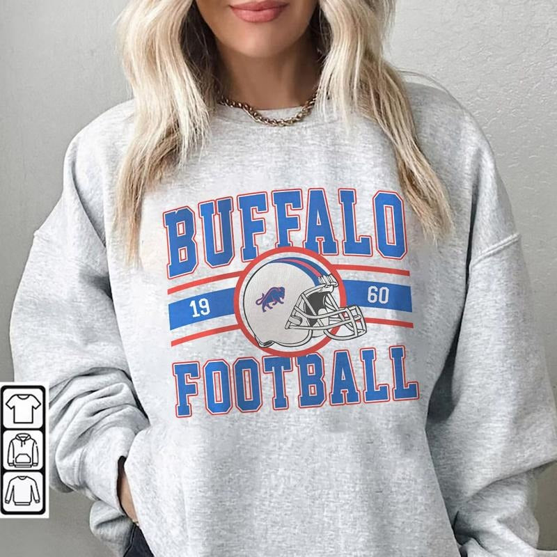 Vintage Buffalo Football Sweatshirt, Retro Buffalo Sweatshirt, Gift For Football T-Shirts, Hoodie | WearSparks.com