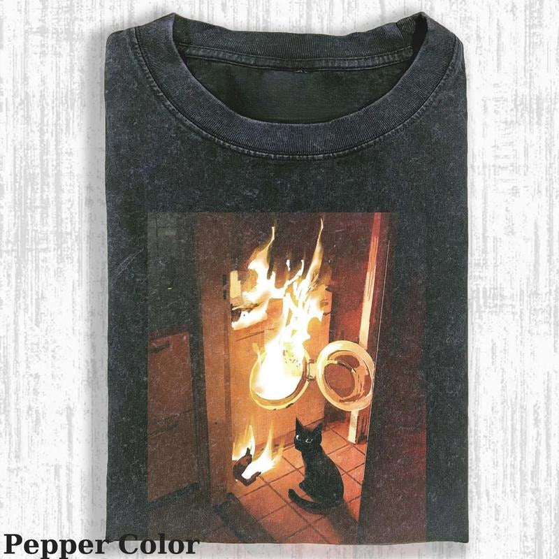 Vintage Calm And Collected Cat T-shirt, Fantasy Kitten Tshirt, Cute Cat Shirt, Love Cat Tshirt, Meme Cringe Funny Dumb Shirts, Unisex Shirt Menswear Womenswear Streetwear