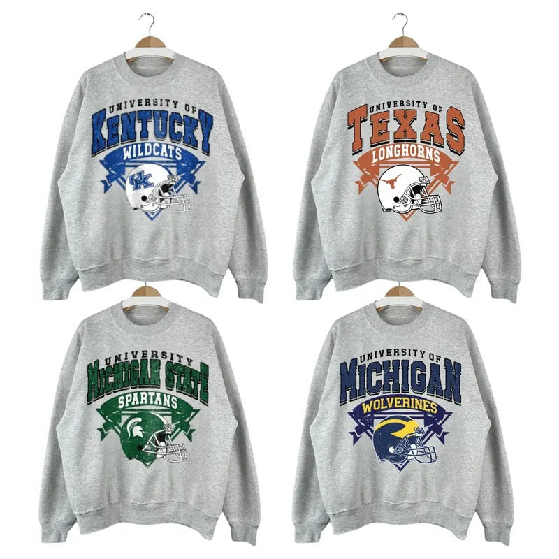 Vintage College NCAA Sweatshirt, Vintage Football All Team Sweatshirt, Crewnecks Shirt, Gifts For Fan Sport
