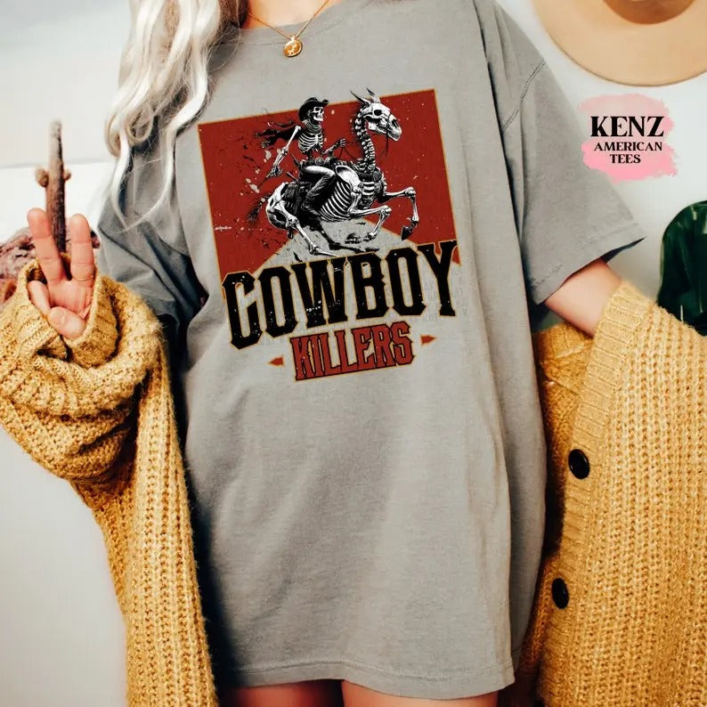 Vintage Cowboy 90s T-Shirt, Western Retro Graphic Shirt, Skeleton Wild West Tee, Rodeo Shirt, Western T-shirt, sweater and Hoodie cotton