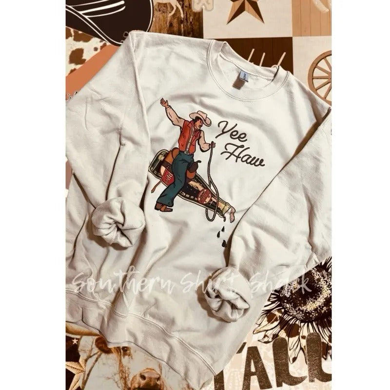 Vintage Cowboy Soda Bottle Sweatshirt | Sand